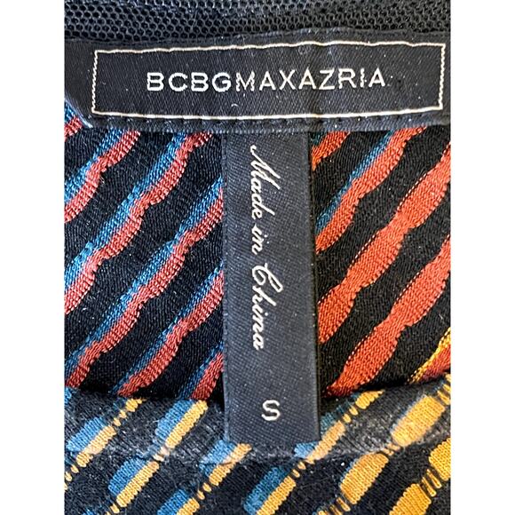 BCBGMaxAzria Women's Dress Small Multi-Color Asymmetrical Hem Geometric Career - Picture 3 of 6